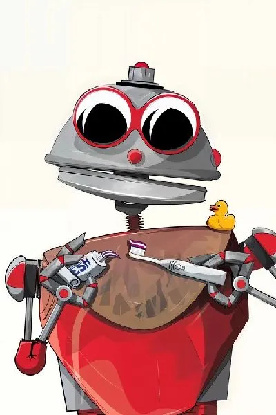 Плакат Робот чистит зубы