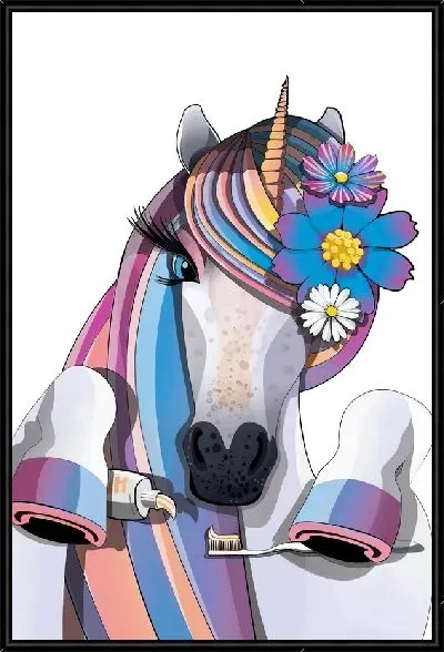 Картина Единорог чистит зубы