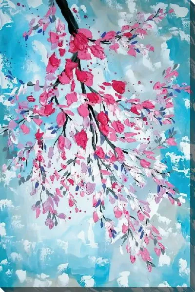 Картина маслом Ветка сакуры №2