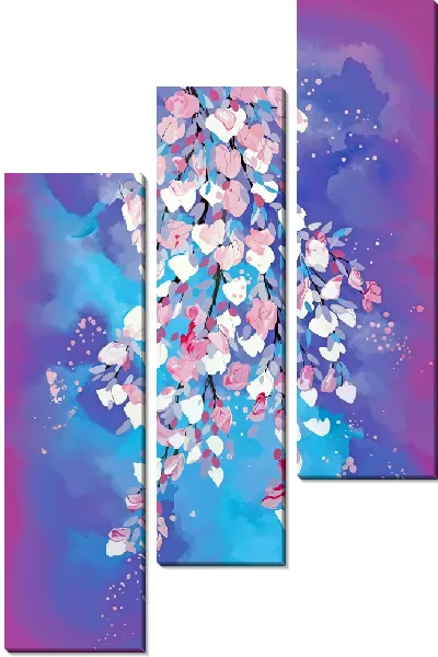 Модульная картина Веточки сакуры
