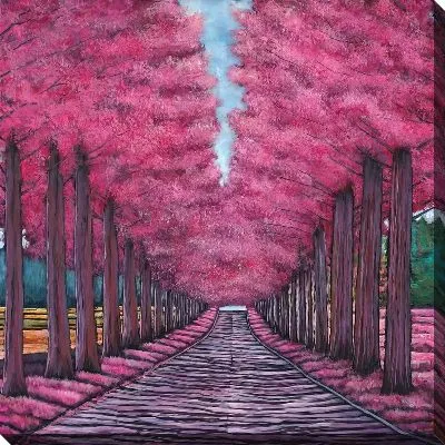Картина маслом Аллея с сакурой