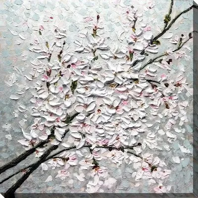 Картина маслом Объемная сакура