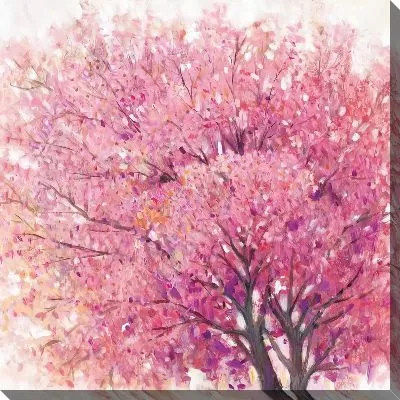 Картина маслом Пышное дерево сакуры