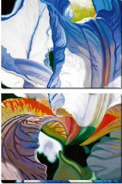 Модульная картина Недорисованные ирисы