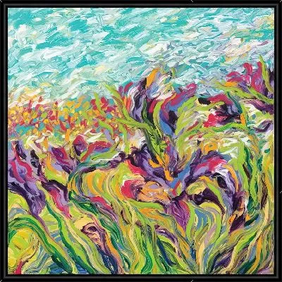 Ветер на поле с ирисами