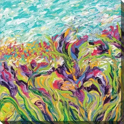 Ветер на поле с ирисами