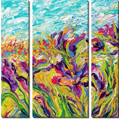 Ветер на поле с ирисами