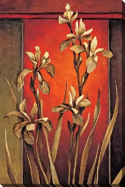 Картина маслом Золотистые ирисы
