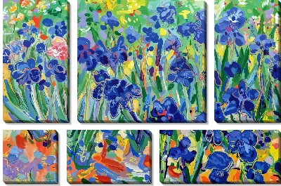 Модульная картина Распустившиеся ирисы