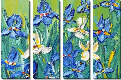 Модульная картина Ирисы мастихином