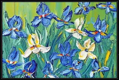 Картина Ирисы мастихином