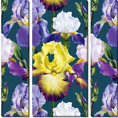 Модульная картина Композиция с ирисами №4