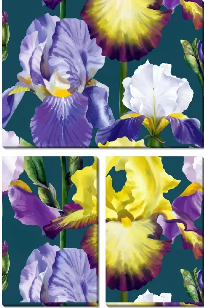 Модульная картина Композиция с ирисами №6