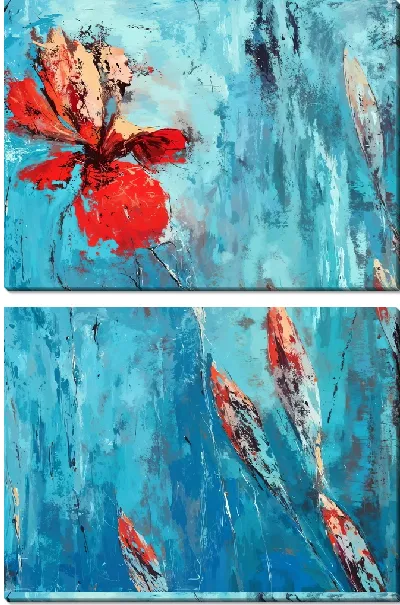 Модульная картина Текстурные ирисы