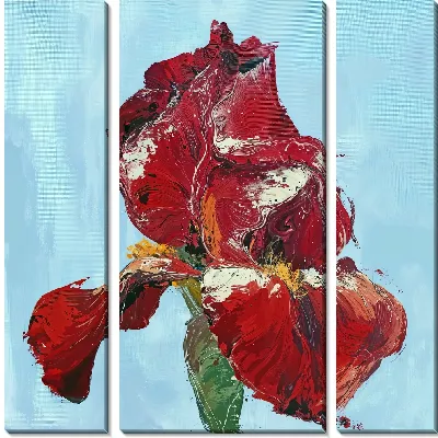 Модульная картина Бордовый ирис