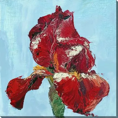 Картина маслом Бордовый ирис