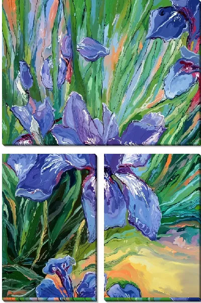 Модульная картина Ирисы №31