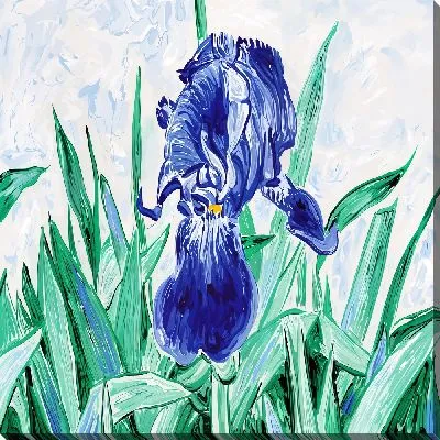 Картина маслом Одинокий цветок ириса