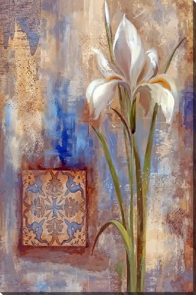 Картина маслом Ирисы в винтажном стиле