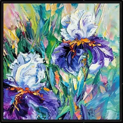 Ирисы в стиле мастихин №3