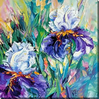 Ирисы в стиле мастихин №3