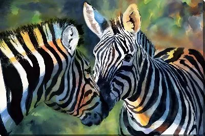 Картина маслом Любовь двух зебр