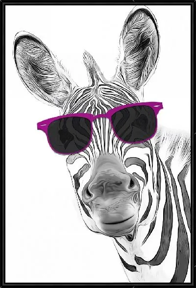 Картина Зебра в фиолетовых очках