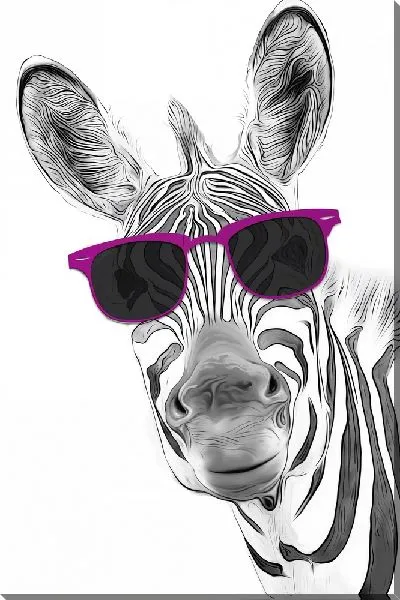 Картина маслом Зебра в фиолетовых очках