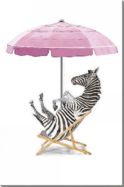 Картина маслом Зебра под зонтом