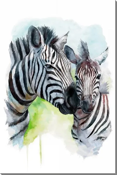 Картина маслом Семья зебр