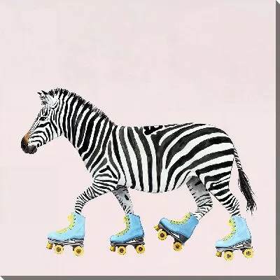 Зебра на роликовых коньках