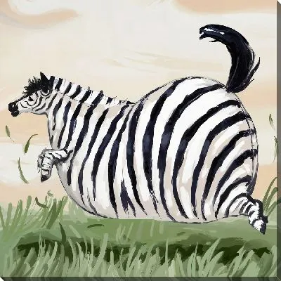 Картина маслом Упитанная зебра