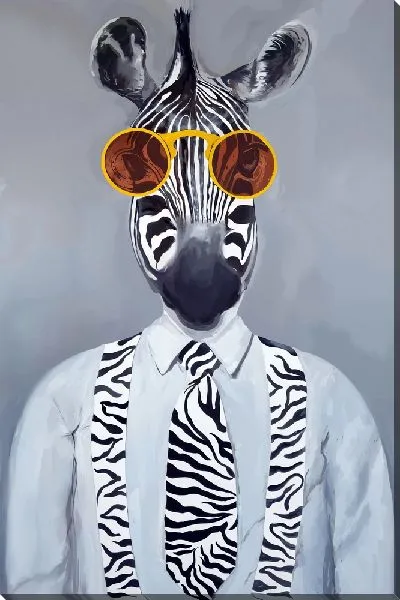 Картина маслом Деловая зебра в очках
