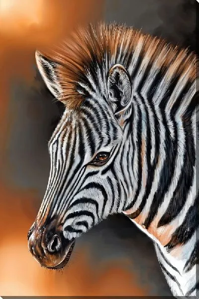 Картина маслом Зебра в африканском стиле