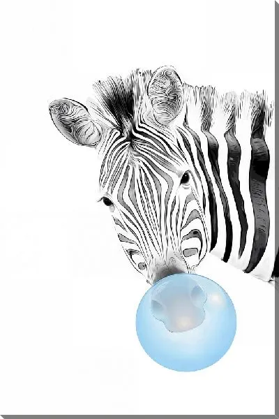 Картина маслом Зебра и Bubble Gym