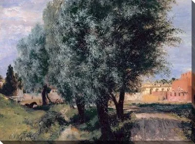 Ивы на фоне строящегося здания (Willows on the background of the building under construction)