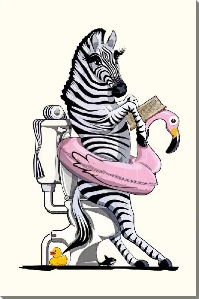 Постер Зебра в уборной