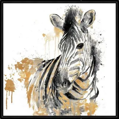Арт зебра ч/б с золотом