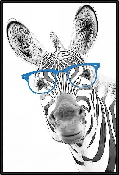 Картина Зебра в голубых очках