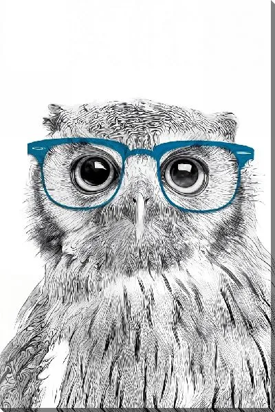 Картина маслом Сова в синих очках