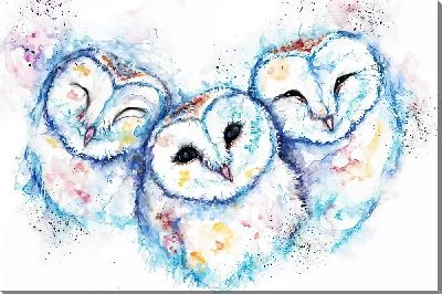 Картина маслом Три совенка