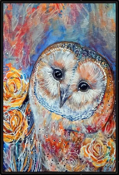 Картина Сова с розами