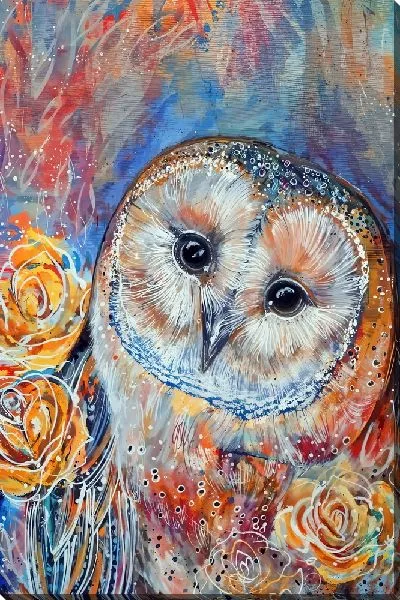 Постер Сова с розами