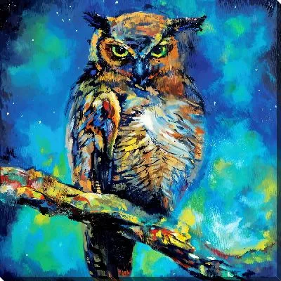 Картина маслом Сова на ветке