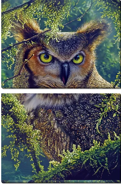 Модульная картина Недовольная сова