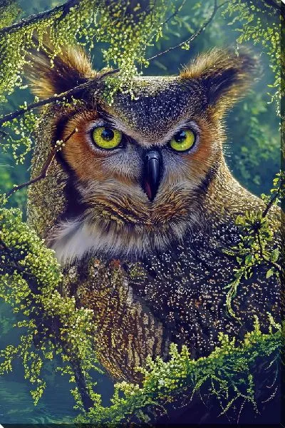 Картина маслом Недовольная сова