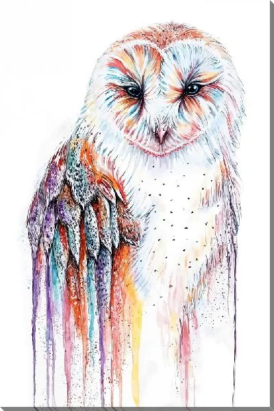 Картина маслом Сова в стиле арт