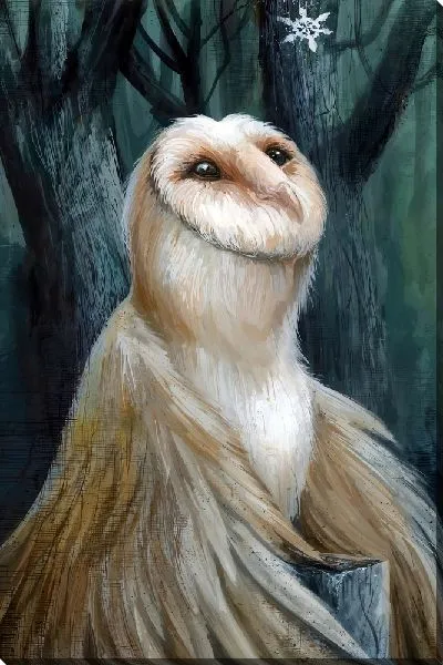 Картина маслом Сова и снежинка