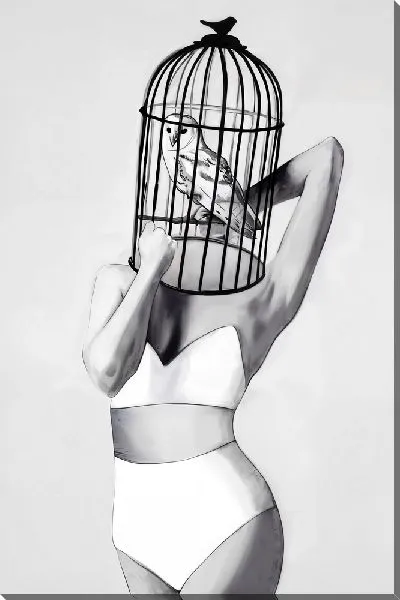 Картина маслом Сова в клетке