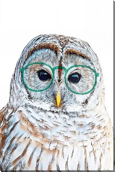 Картина маслом Сова в зеленых очках